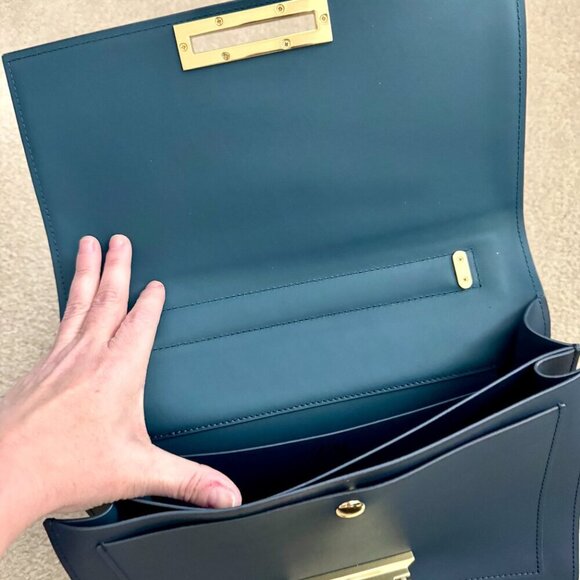 ZAC Zac Posen Earthette Leather Chain Link Bag NWT - Picture 7 of 11